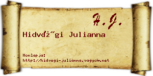 Hidvégi Julianna névjegykártya