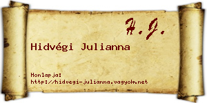 Hidvégi Julianna névjegykártya